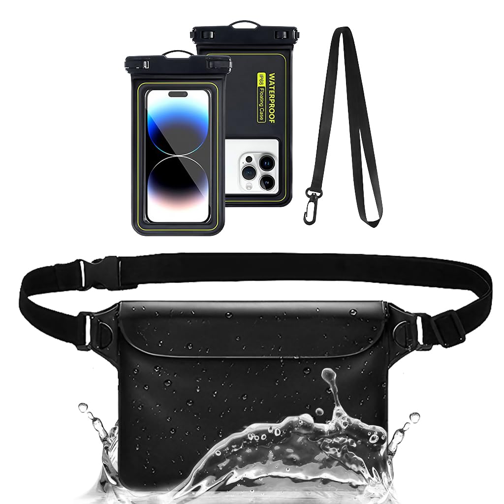 GUSTAVE Waterproof Mobile Pouch for Kayaking and Boating with Triple Seal & PVC Material | Fits 7 Inch Phones