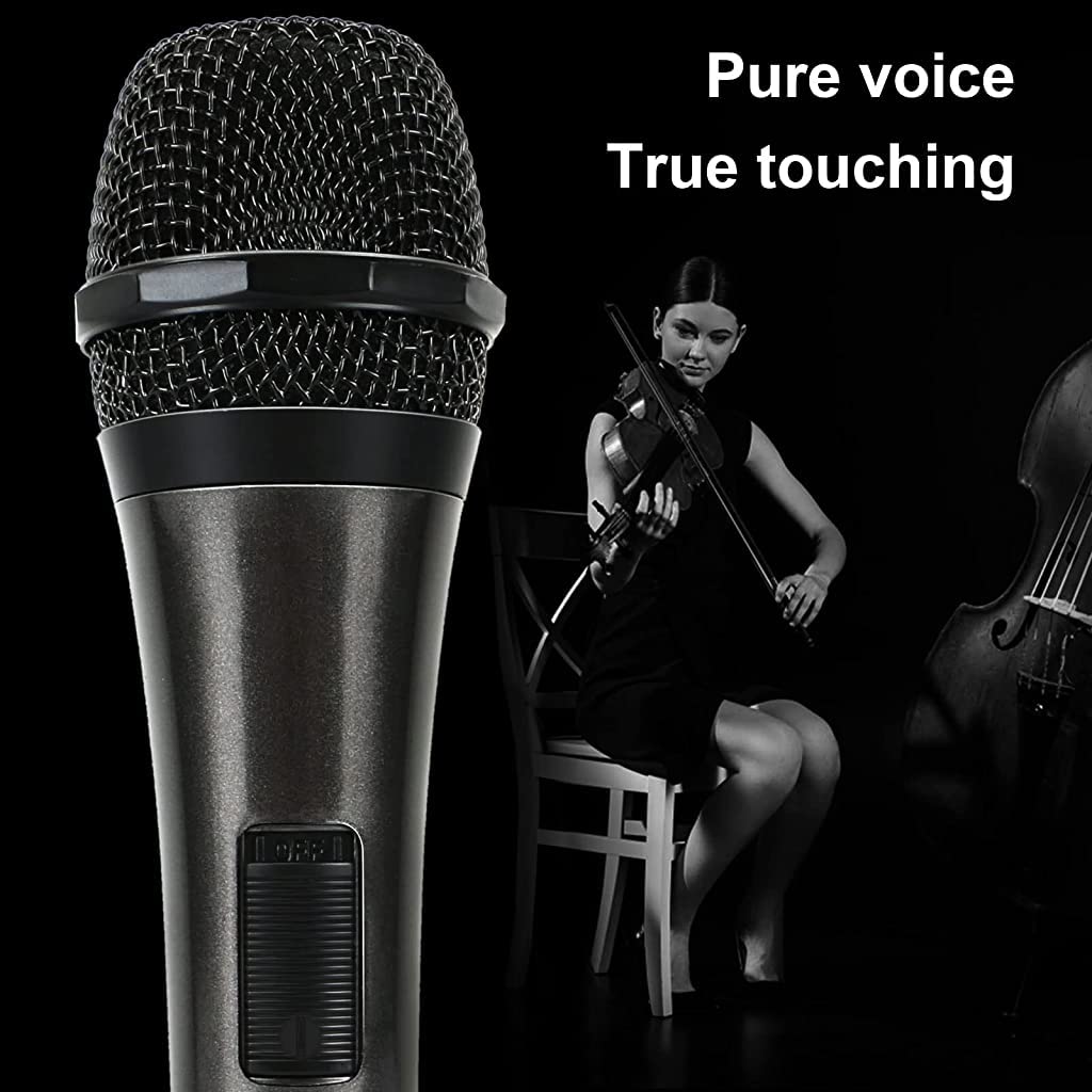 ZORBES  Dynamic Karaoke Cardioid Microphone with 10ft Cable, Smart Noise Reduction, Metal Handheld Mic Compatible with Karaoke Machine/Speaker/Amp/Mixer for Karaoke Singing/Speech/Stage/Performance/Podium