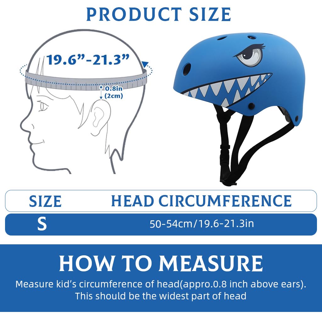 Proberos Kids Cartoon Helmet for Skating and Cycling 50-54cm with ABS Hard Shell | Ages 4-12