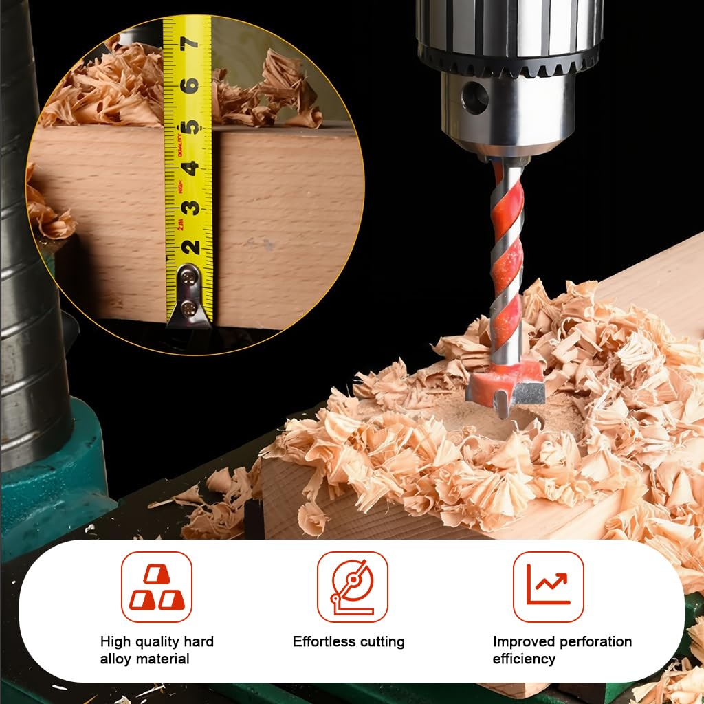 Serplex Forstner Drill Bit Set for Woodworking with Flat Bottom Design and 10–25mm Sizes