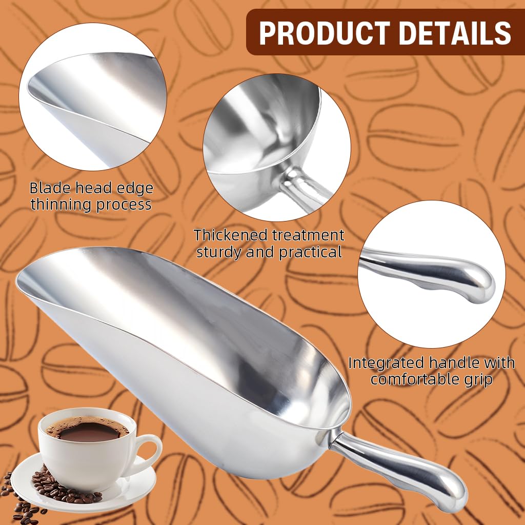 HASTHIP Ice Scoop for Ice Buckets with 12 oz Deep Bowl and Ergonomic Handle | Aluminum Tool