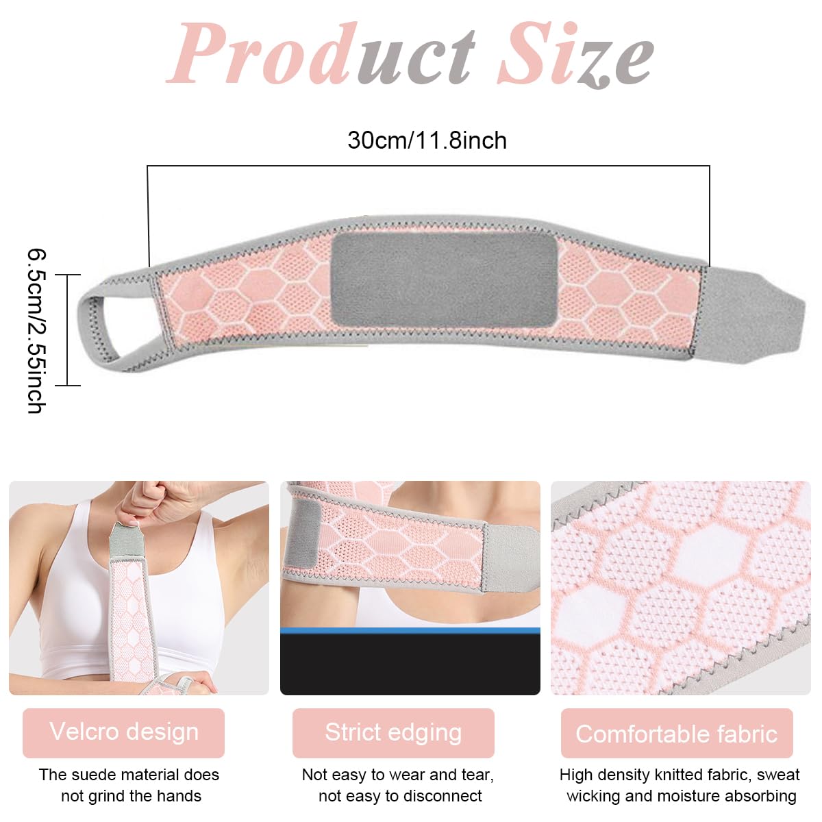 HANNEA Wrist Brace for Carpal Tunnel and Fitness featuring Thumb Loop and Adjustable Strap | Pink Polyester Support for Both Hands