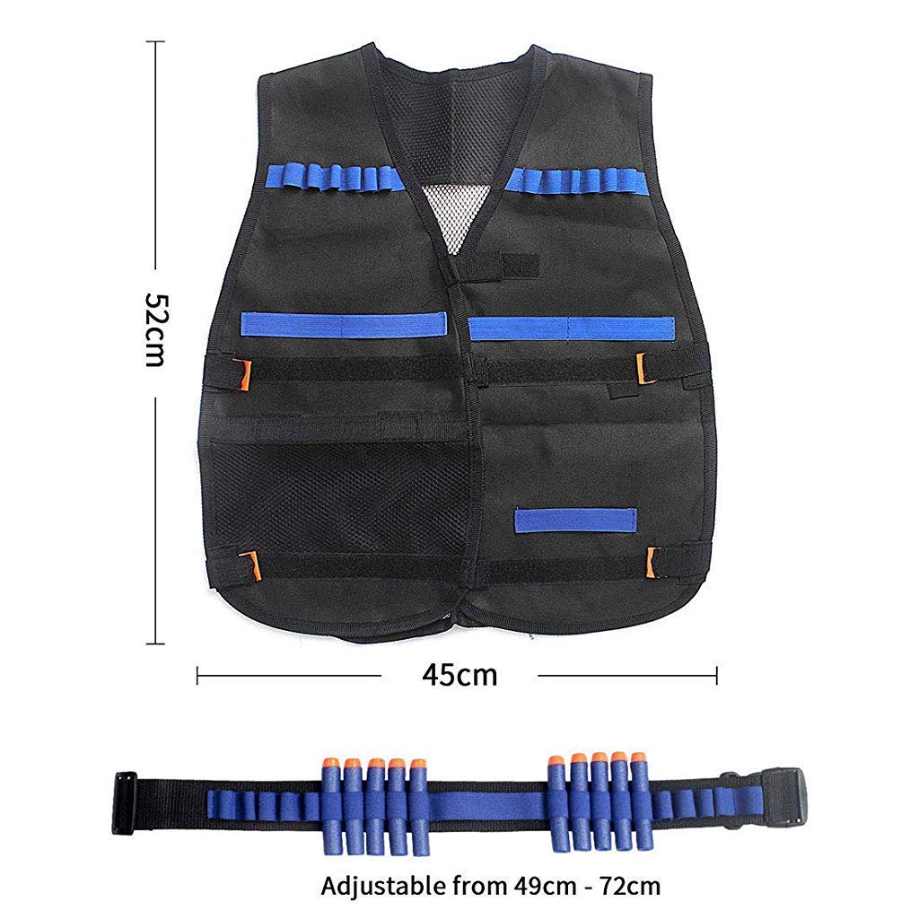 HASTHIP Tactical Vest Kit for Kids with 20‑Dart Magazine and Adjustable Goggles | 600D Nylon Combat Gear Set