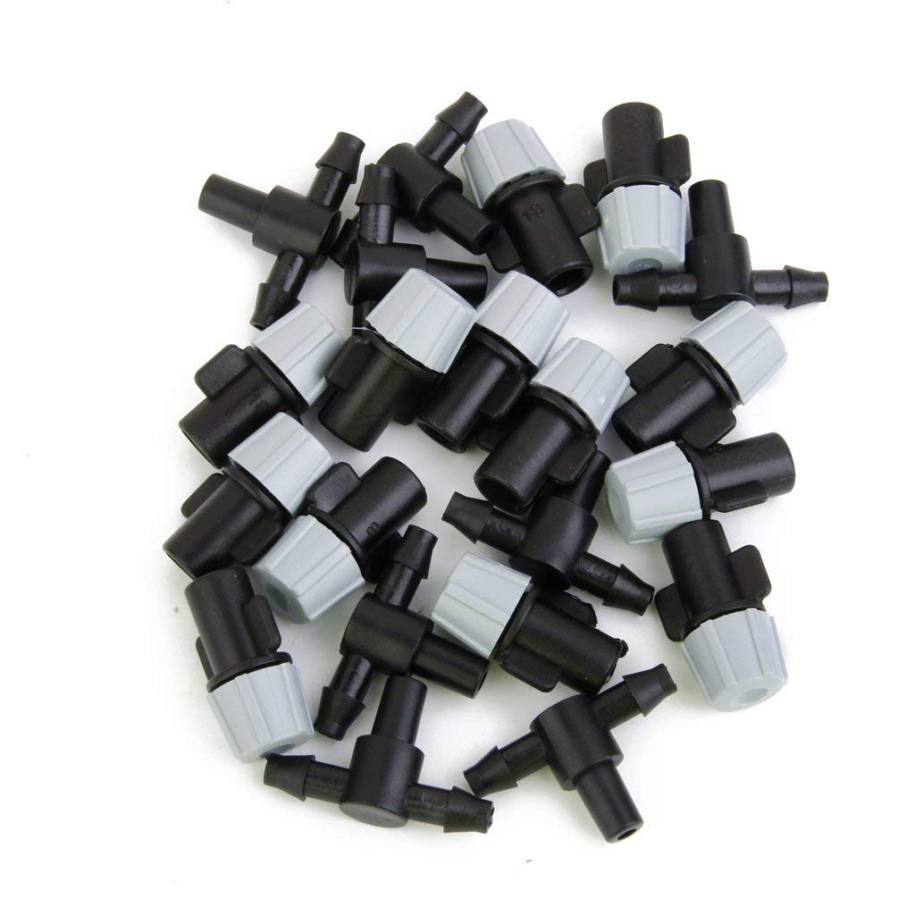 Proberos® ZoMei ELEPHANTBOAT  Plastic Sprinkler Heads Misting Nozzles with Tee Joints for Misting Watering Plant Flower Cooling System Home Garden Irrigation (Black) 40PCS Set