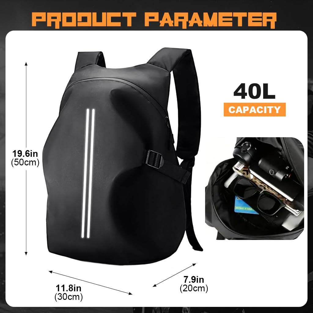 Proberos Cycling Backpack for Travel and Hiking with Helmet Compartment and Reflective Strips