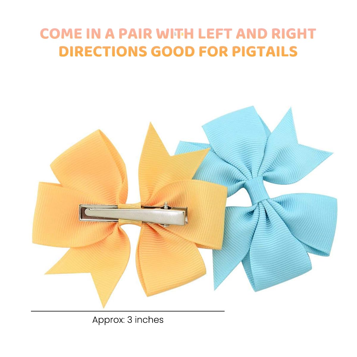 PALAY Hair Bows Alligator Clips for Baby Girls featuring 5in Design and Grosgrain Ribbon | 6pcs Multicolor Set