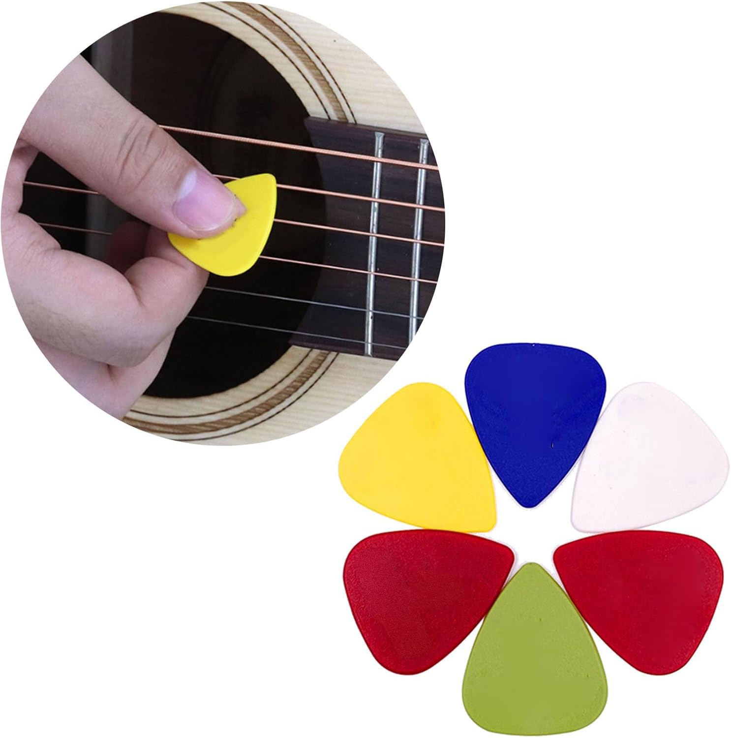 PATPAT Guitar Picks 24Pcs Guitar Picks for Acoustic With Clear Storage Box, Guitar Accessories Guitar Finger Protector Classical Guitar, Electric, Bass, 6 Thickness 0.58/0.71/0.81/0.96/1.20/1.50mm