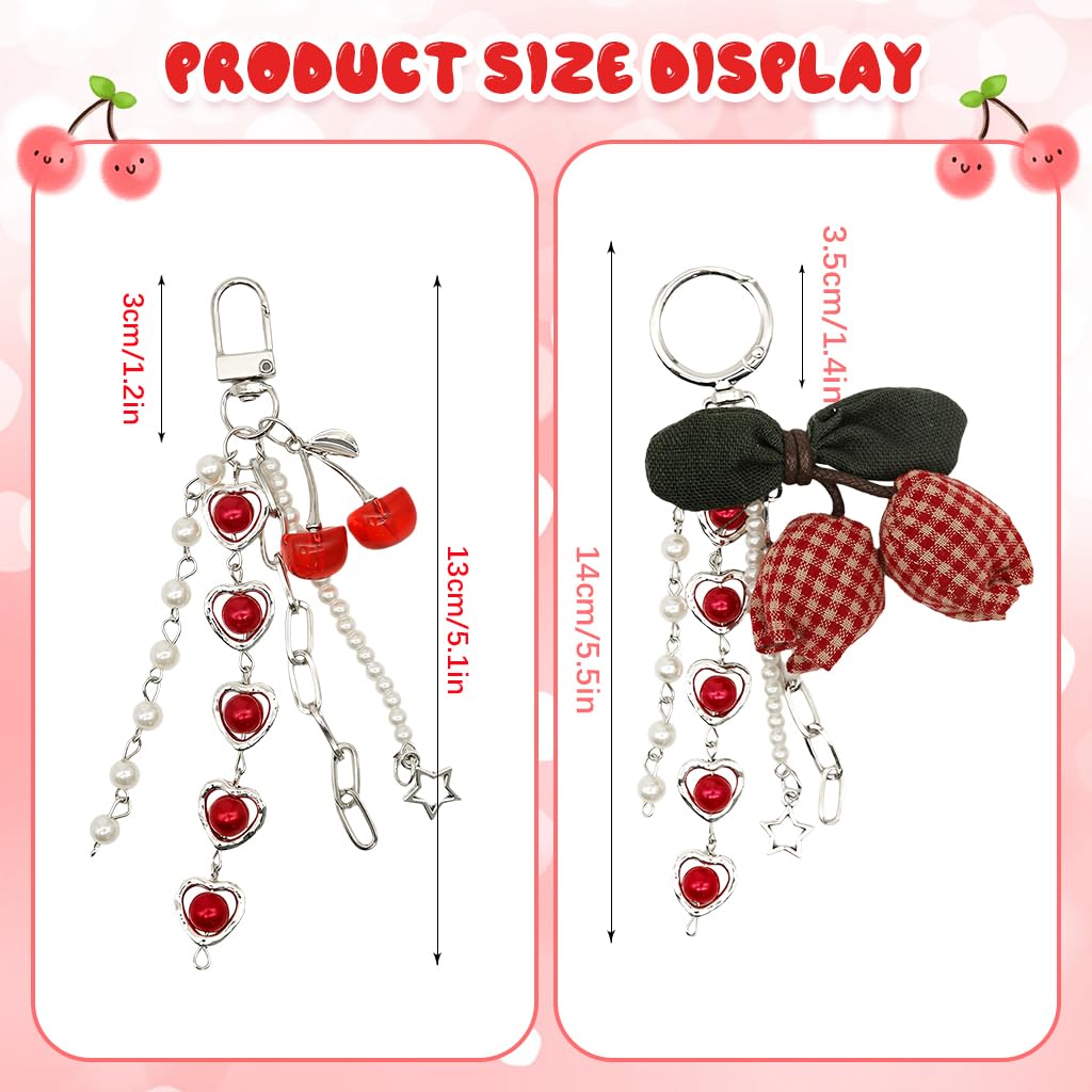 ZORBES Phone Charms for Girls featuring Red Cherry Design and Metal Buckle | 2Pcs Set