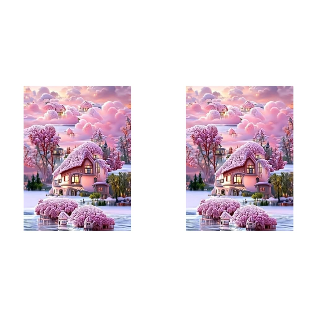 HASTHIP® Diamond Painting Kit 12x16inch Aesthetic Wonderland 5D for Adults Kids Suitable Home Leisure Wall Decoration Gift 2PCS