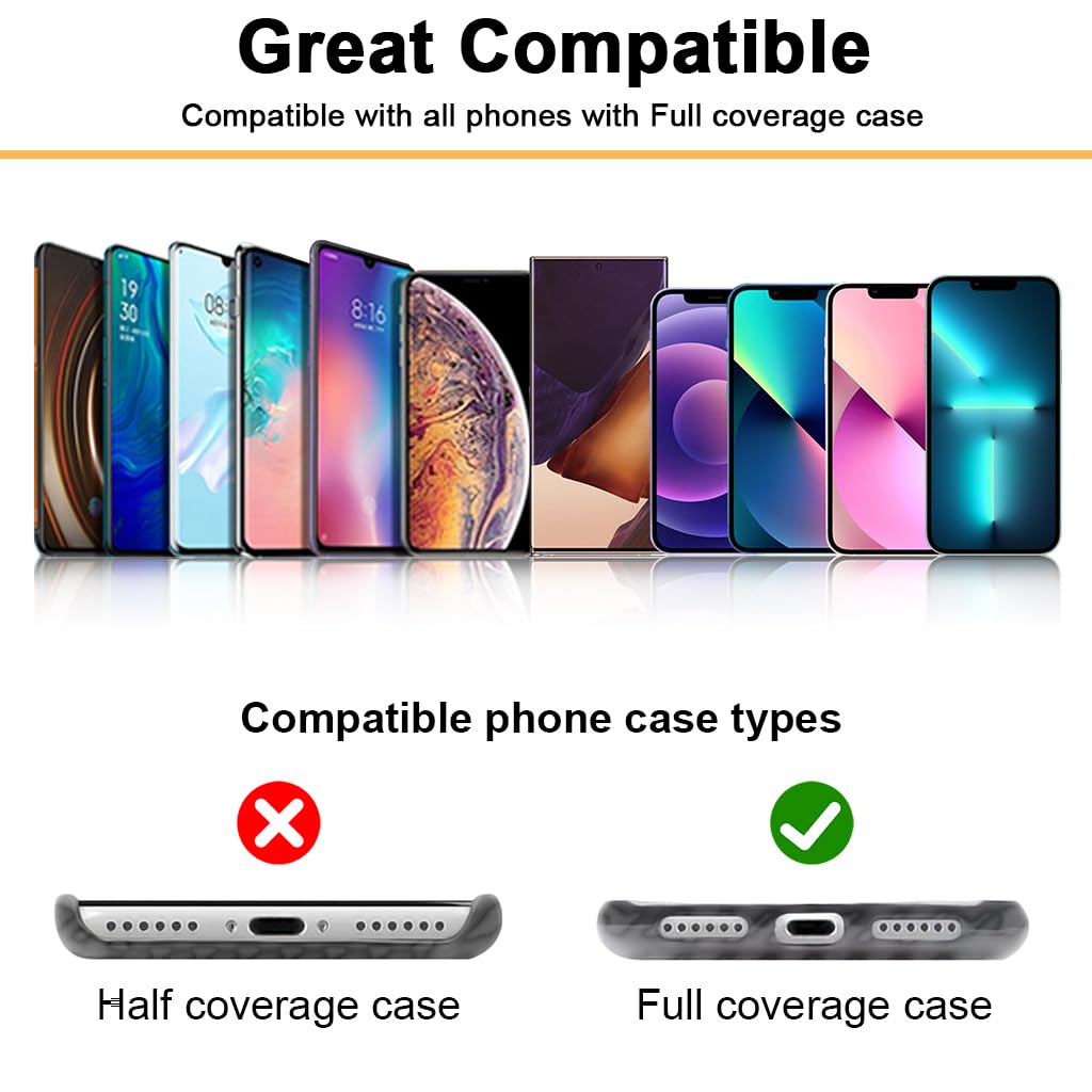 ZORBES Phone Tether Tab 4 Pack with Metal Buckle for Secure Use featuring 2.36 in Oxford Cloth | Ultra Thin and Wireless Charging Compatible Design