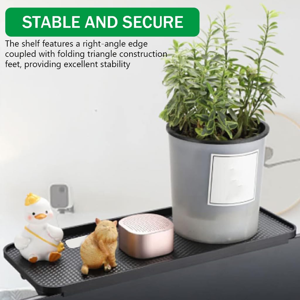 HASTHIP TV Screen Top Shelf for Monitor and Computer | Adjustable 11.8 x 4.7 in Dual‑Leg Mount