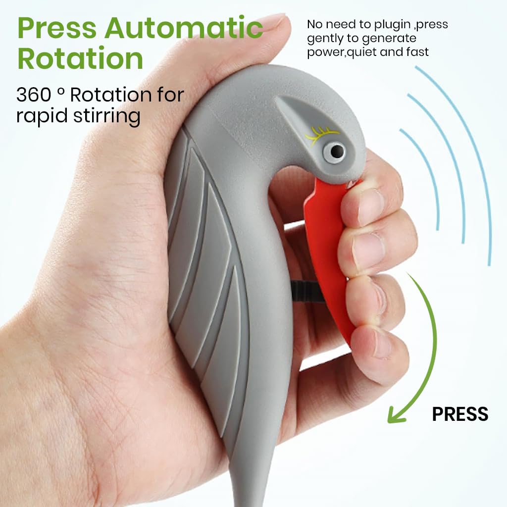 Supvox Eggbeater for Whipping and Blending featuring Squeeze Trigger Mechanism and Stainless Steel