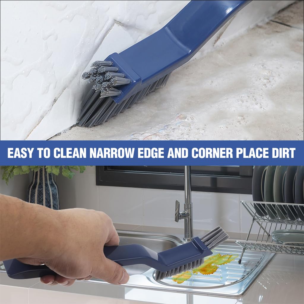 HASTHIP Gap Cleaning Brush for Bathroom and Kitchen with Dual Head Hard Nylon Bristles | 2 Pack