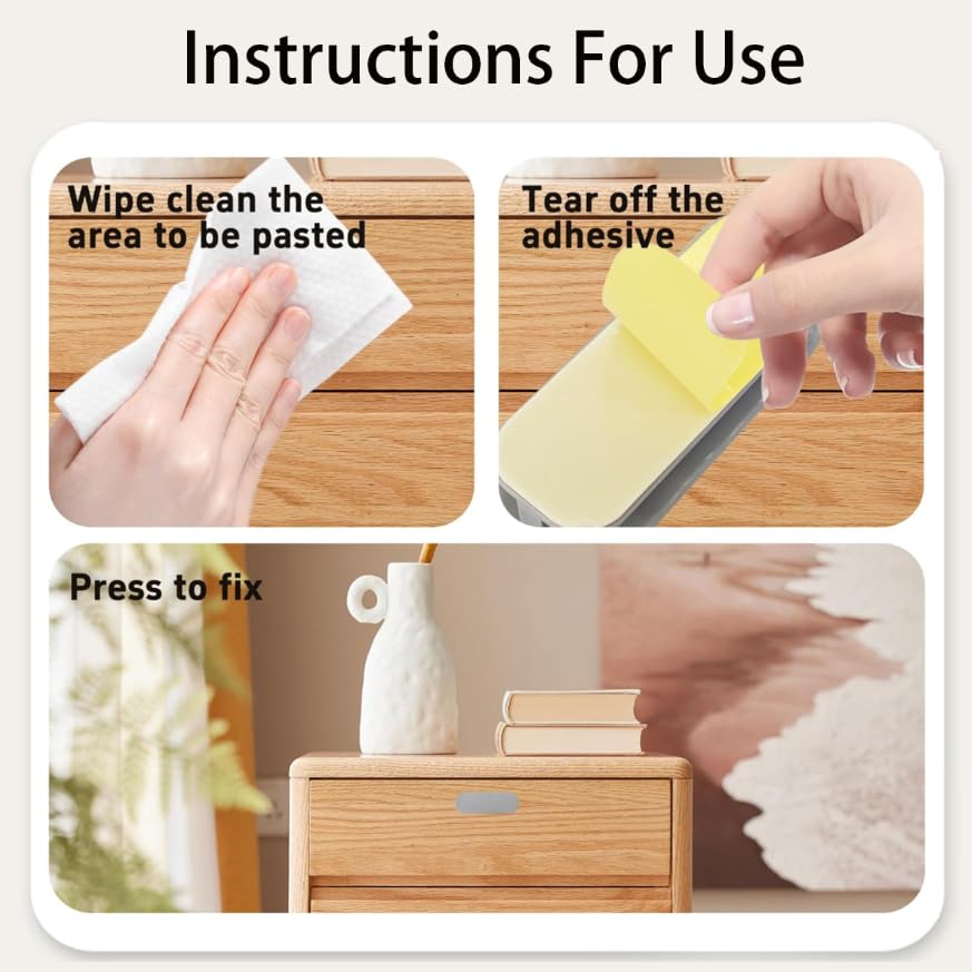 Zibuyu Self Stick Auxiliary Door Handles for Cabinets and Drawers with 0.8 in Groove | Grey ABS Push Pull Helper