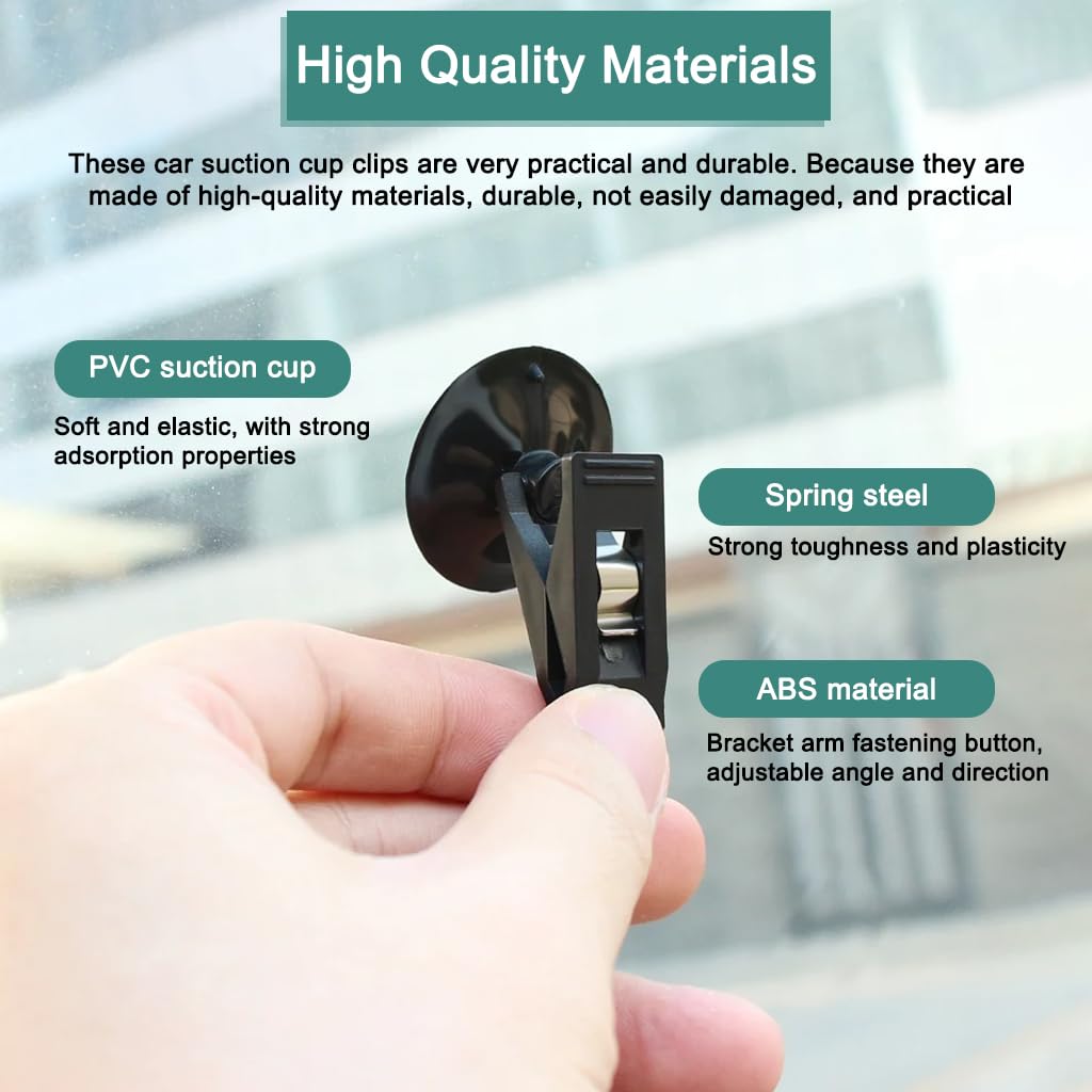 STHIRA Car Suction Cup Clamps 2 Pack for Hanging and Organizing | Removable Reusable Holders