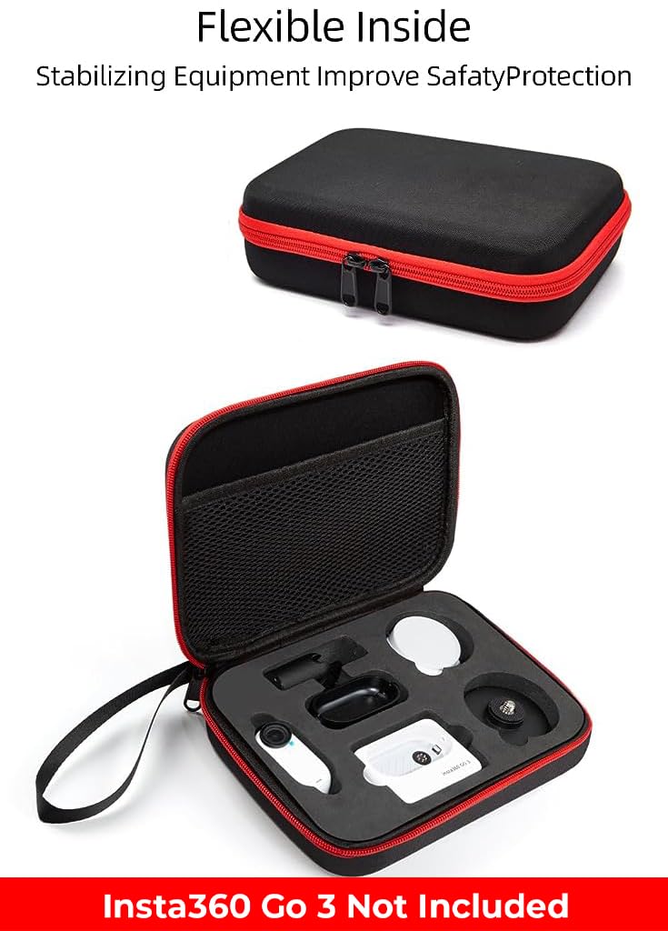 EVA Hard Carrying Case for Insta360 Go 3 with Hand Strap and Three Layer Protection | Waterproof Shockproof Camera Bag