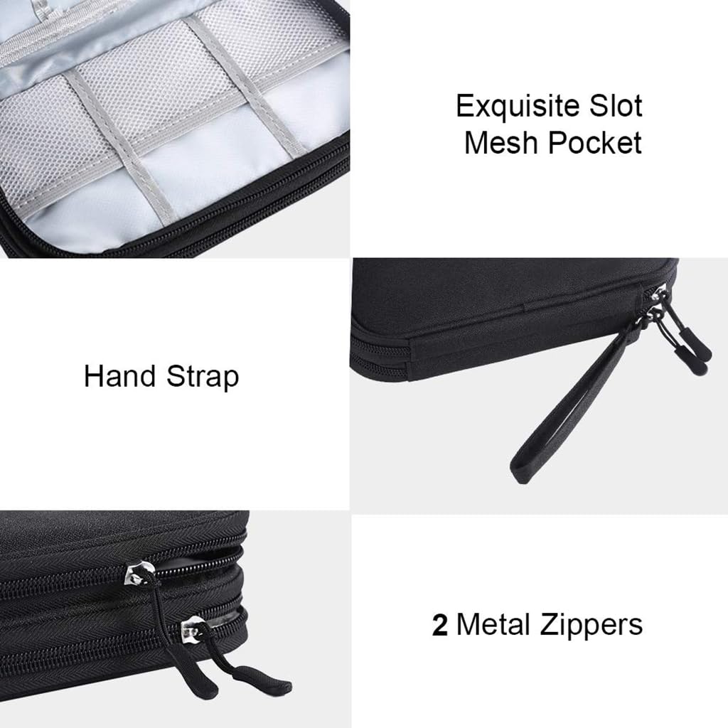 Zibuyu Electronics Organizer Bag for Travel with 2 Layer Design and Waterproof 600D Oxford