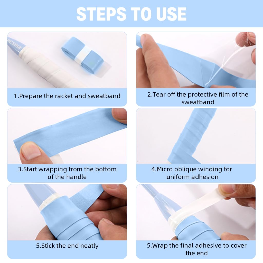 Proberos Badminton Grip for Tennis and Squash featuring Micro Perforated Anti Slip Tape | 6 Pcs