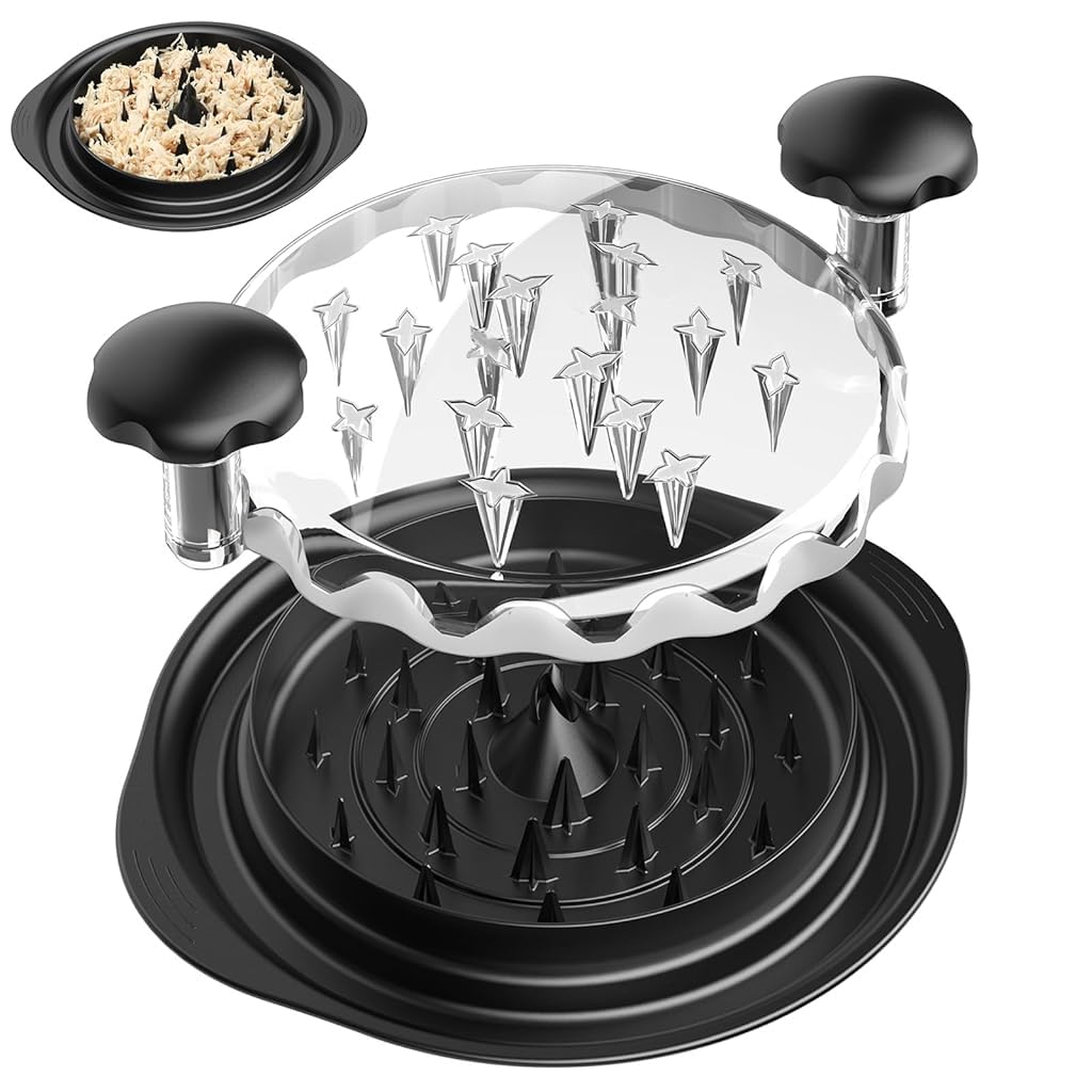 Supvox Chicken Shredder for Quick Meal Prep with 10.8 in Bowl and Ergonomic Handle | BPA-Free Black