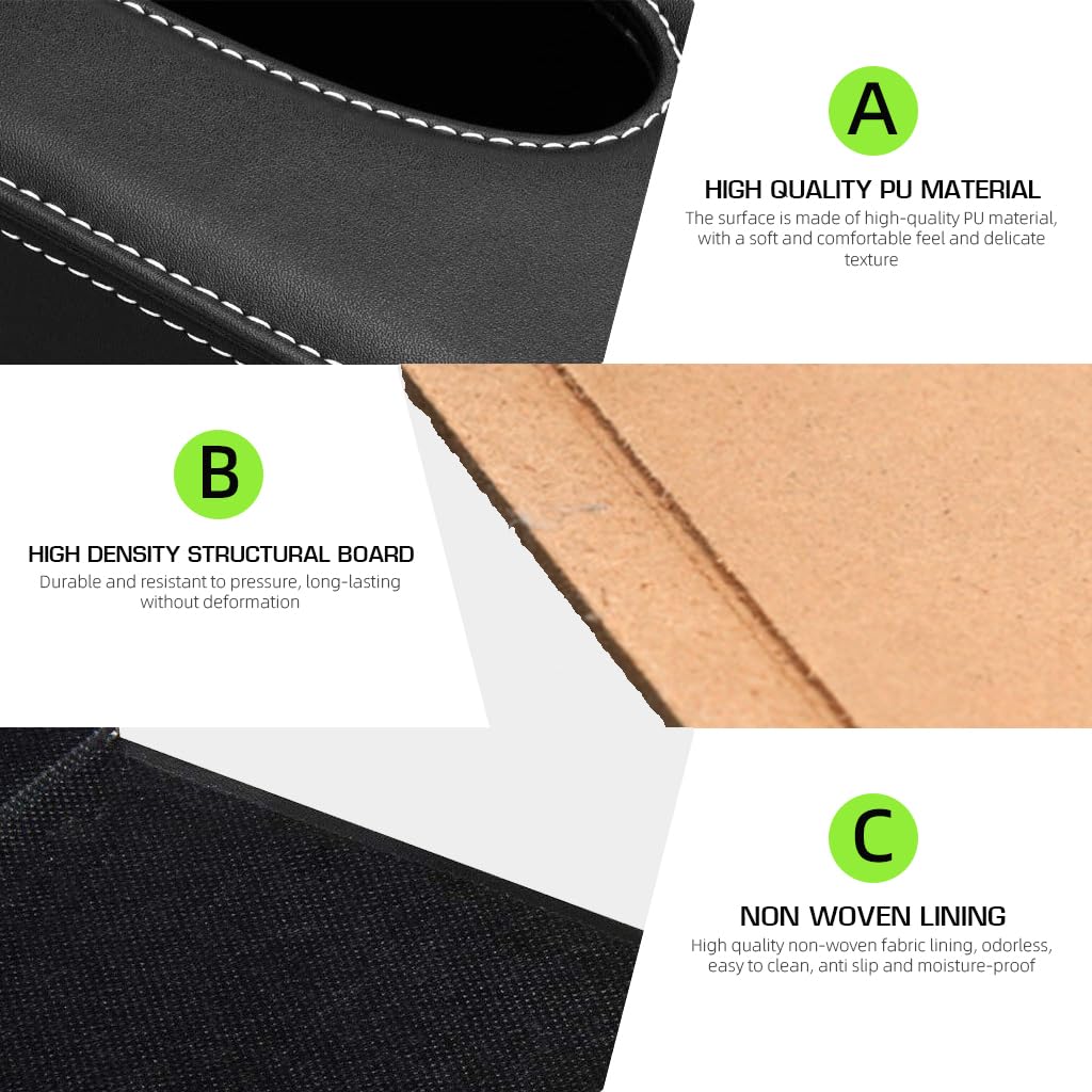 ZIBUYU Tissue Box Holder for Car and Home with Fine Stitching | PU Leather 24x12x9.5cm