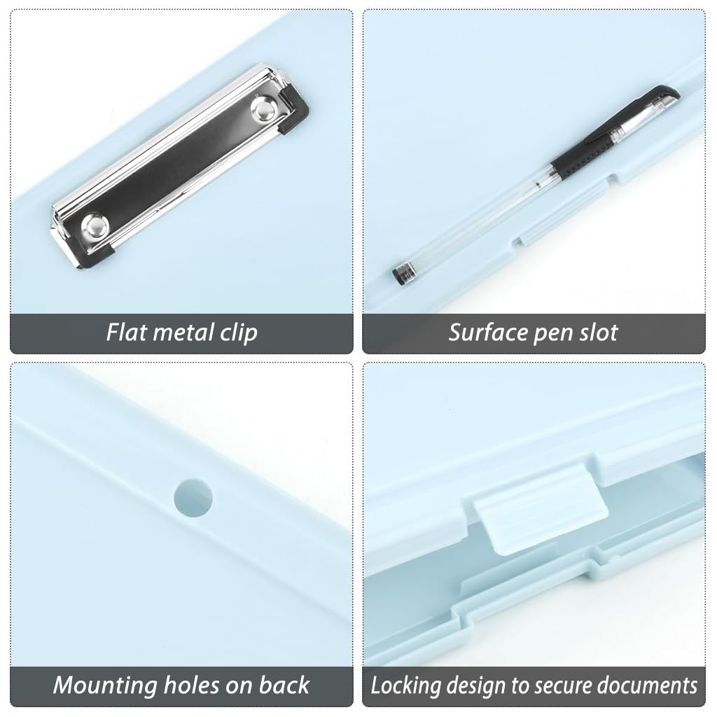 ZIBUYU Exam Pad A4 File Holder for Students with Snap Buckle Closure and PP Cover | Blue