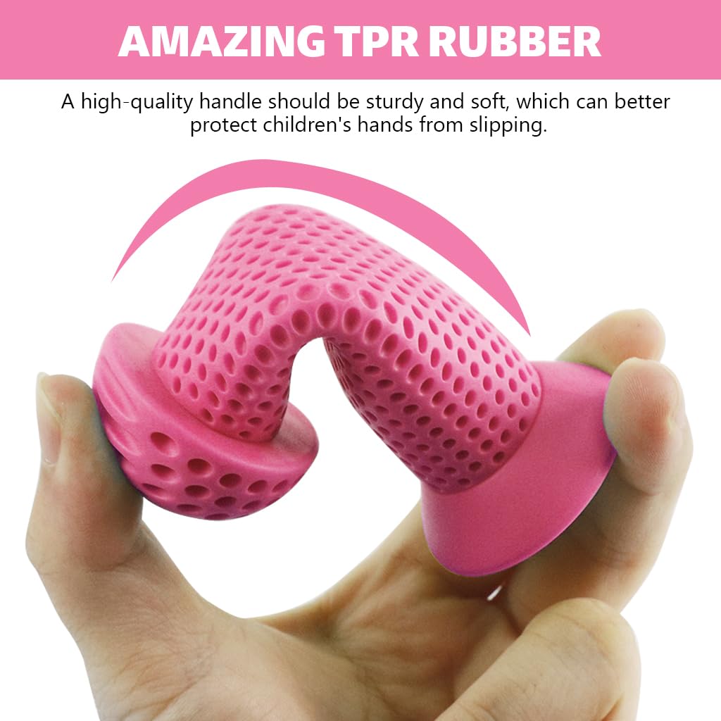Proberos Kids Bike Handle Grip 3.9 in Soft Silicone with Porous Anti Slip Design Pink