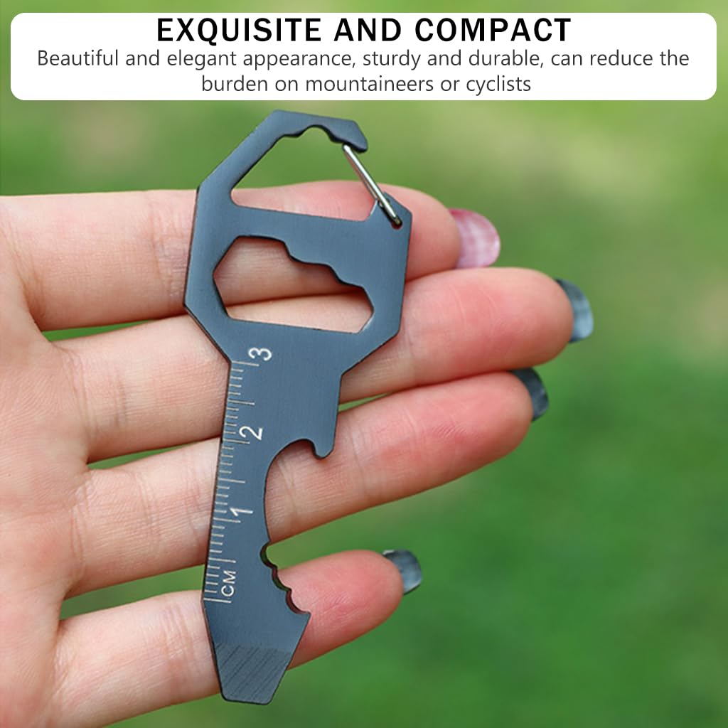 Proberos® Multi Tool for Keychain Carabiner Tool All In One Multifunctional Tool Bottle Opener Mini Scale Hex Wrench Tool Creative Key-shaped Multifunctional Tool for Camping, Hiking, Daily