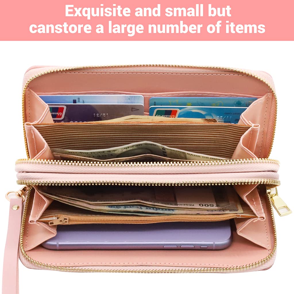 PALAY® Phone Wallets For Women Handbag PU Leather Multi Card Holder Long Wallet Zipper Coin Large Purse Lady Clutch Purse For Girls