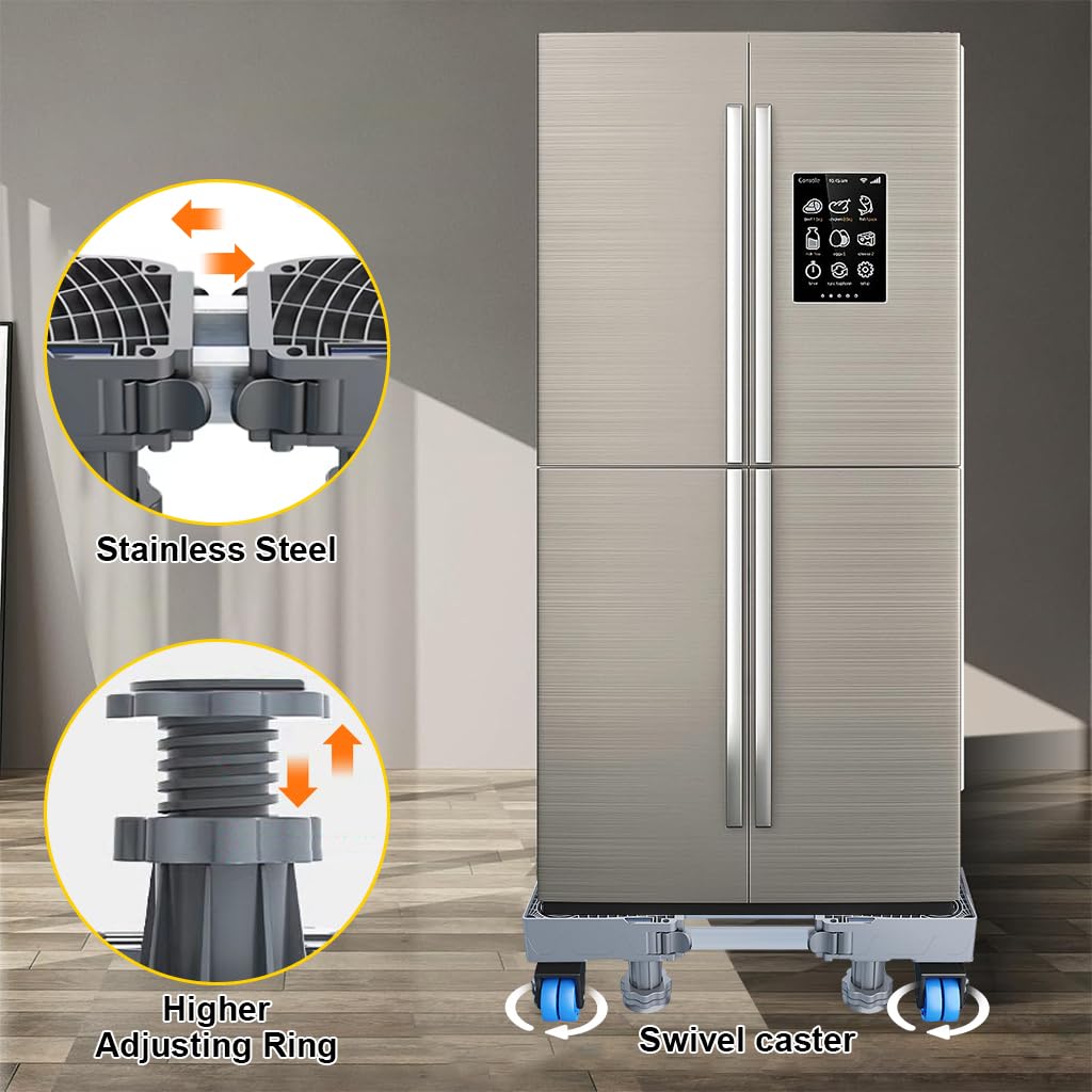 Supvox Caster Wheel Stand for Washing Machine 16–25 in with 360° Swivel Wheels & Suction Feet