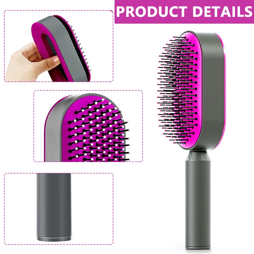 MAYCREATE Self Cleaning Hair Brush for Detangling with 3D Airbag Cushion | Scalp Massage