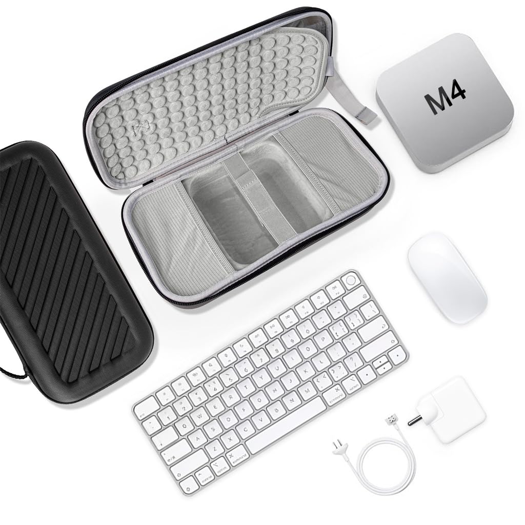ZORBES Storage Case for Mac Mini M4 featuring EVA Hard Shell and Anti Scratch Liner 30x15x9cm