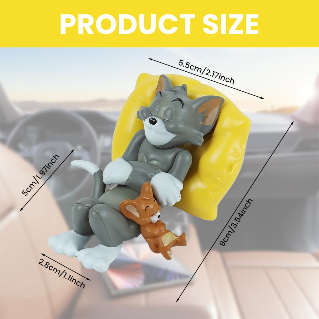 ZIBUYU Cartoon Car Dashboard Decoration for Desks and Shelves featuring Stable PVC Base 8×6×5 cm | Ideal Gift for Cartoon Fans