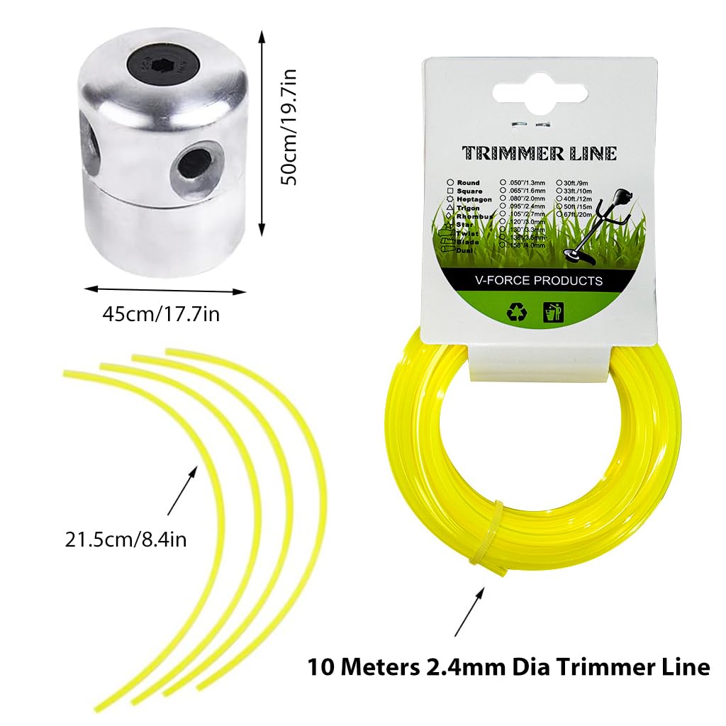 ZIBUYU Grass Trimmer Head Set with 10m Nylon Line and Wear‑Resistant Aluminium Fit | Effective Lawn Cutting