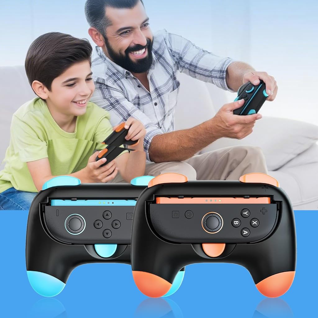 ZORBES Controller Grips for Nintendo Switch 2 Joy‑Cons with Snap‑In Design and ABS Build | 2 Pack Ergonomic Handles