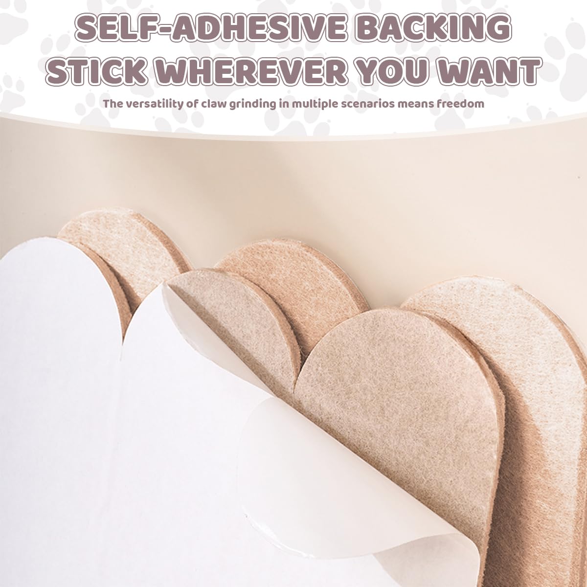 Qpets Cat Scratcher Mat for Wall Protection with Self-Adhesive Design 30x60cm PVC Felt | Decorative Fence Style