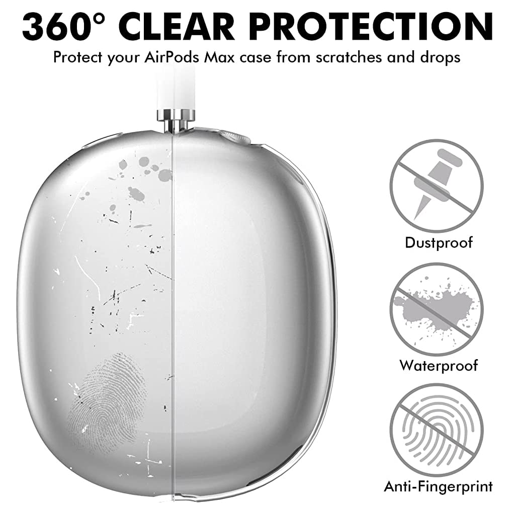 ZORBES® Clear Case for AirPods Max Anti-Scratch TPU Cover for AirPods Max, One Pair TPU Protective Clear Case for AirPods Max, Not Include AirPods Max