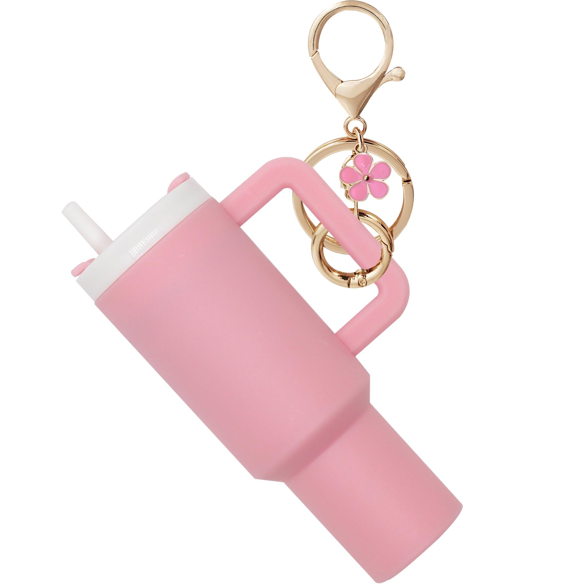 HASTHIP Mini Keychain Accessories for Stanley Cup, Cute Keychain Charms for Women Purse Handbag, Girls Christamas Gifts Valentine's Day Gifts (Pink)