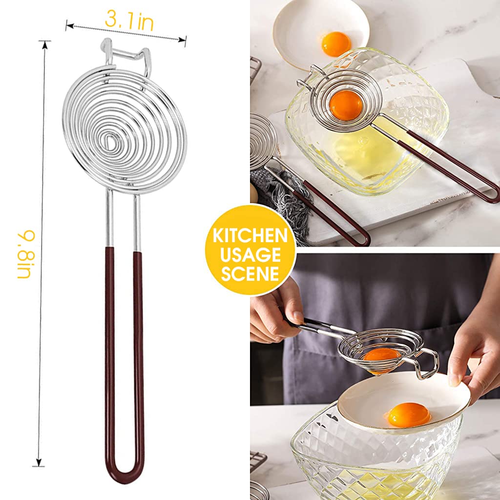 Supvox Egg Yolk Separator for Baking and Cooking with Rubberized Handle | 304 Stainless Steel