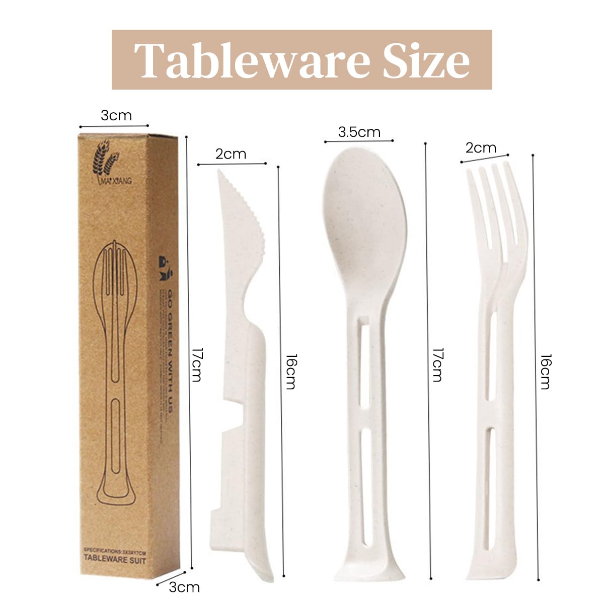 HASTHIP Kids Cutlery Set for School and Travel featuring Stackable Case | 4 Sets BPA Free Wheat Straw Utensils