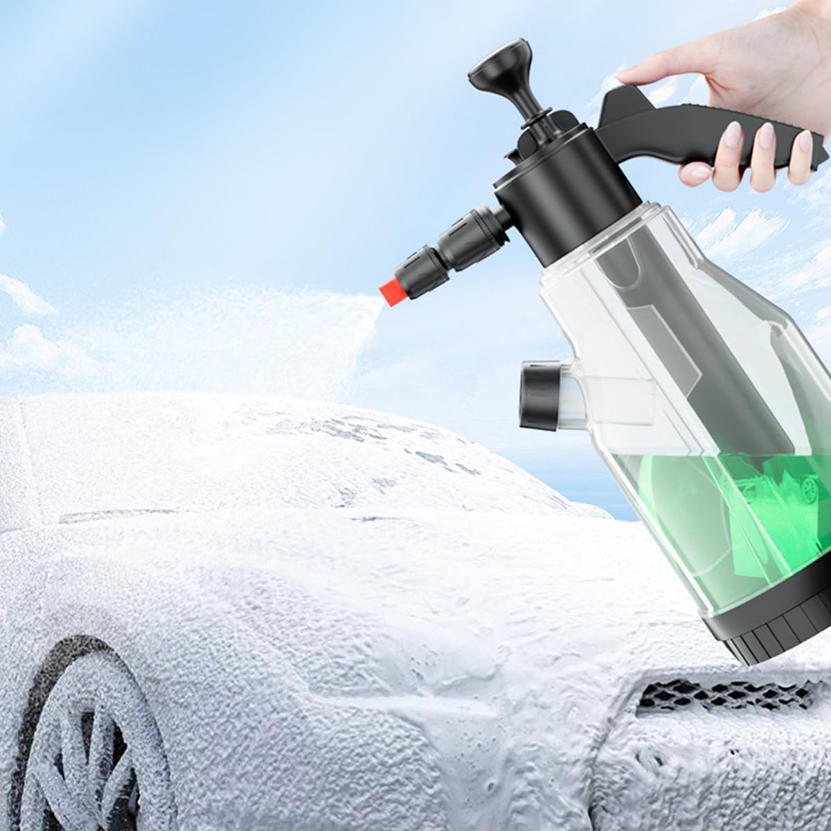 STHIRA Foam Sprayer for Car Washing with 2L Capacity and Dual Nozzle Design | HDPE Tank
