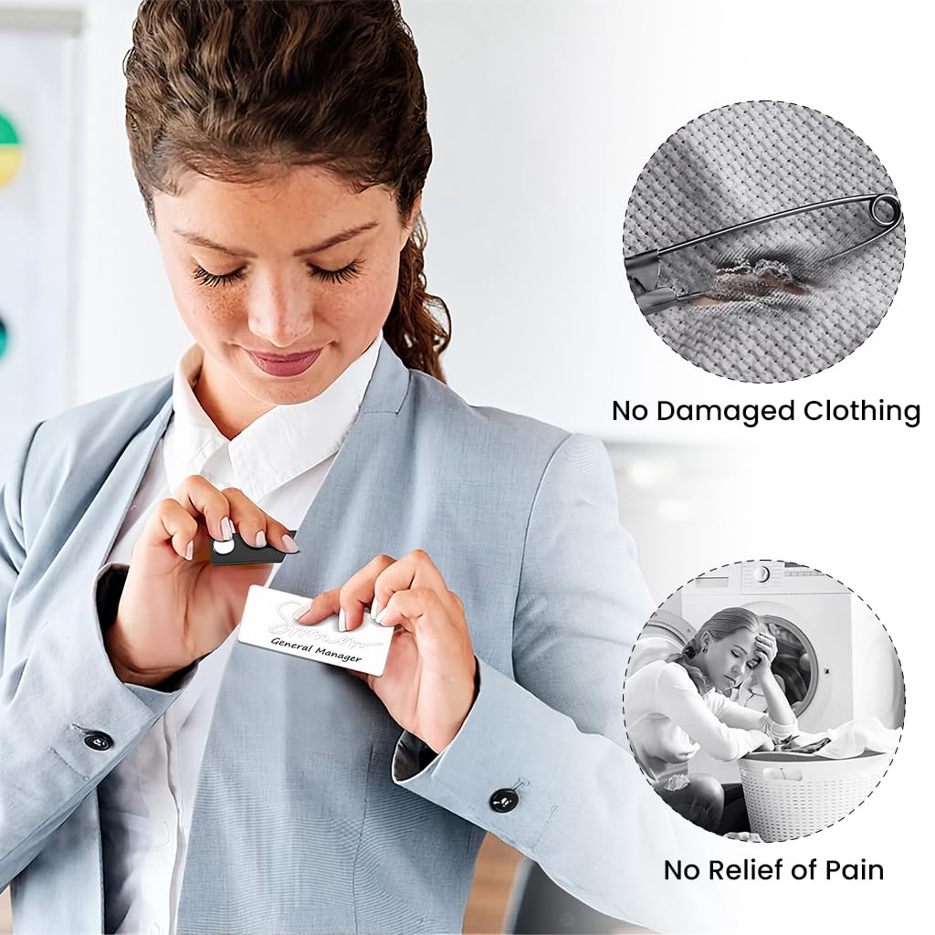 OFIFO Magnetic Name Badges 15 Pcs for Offices and Events with Self Adhesive Magnets 3x1.5 in