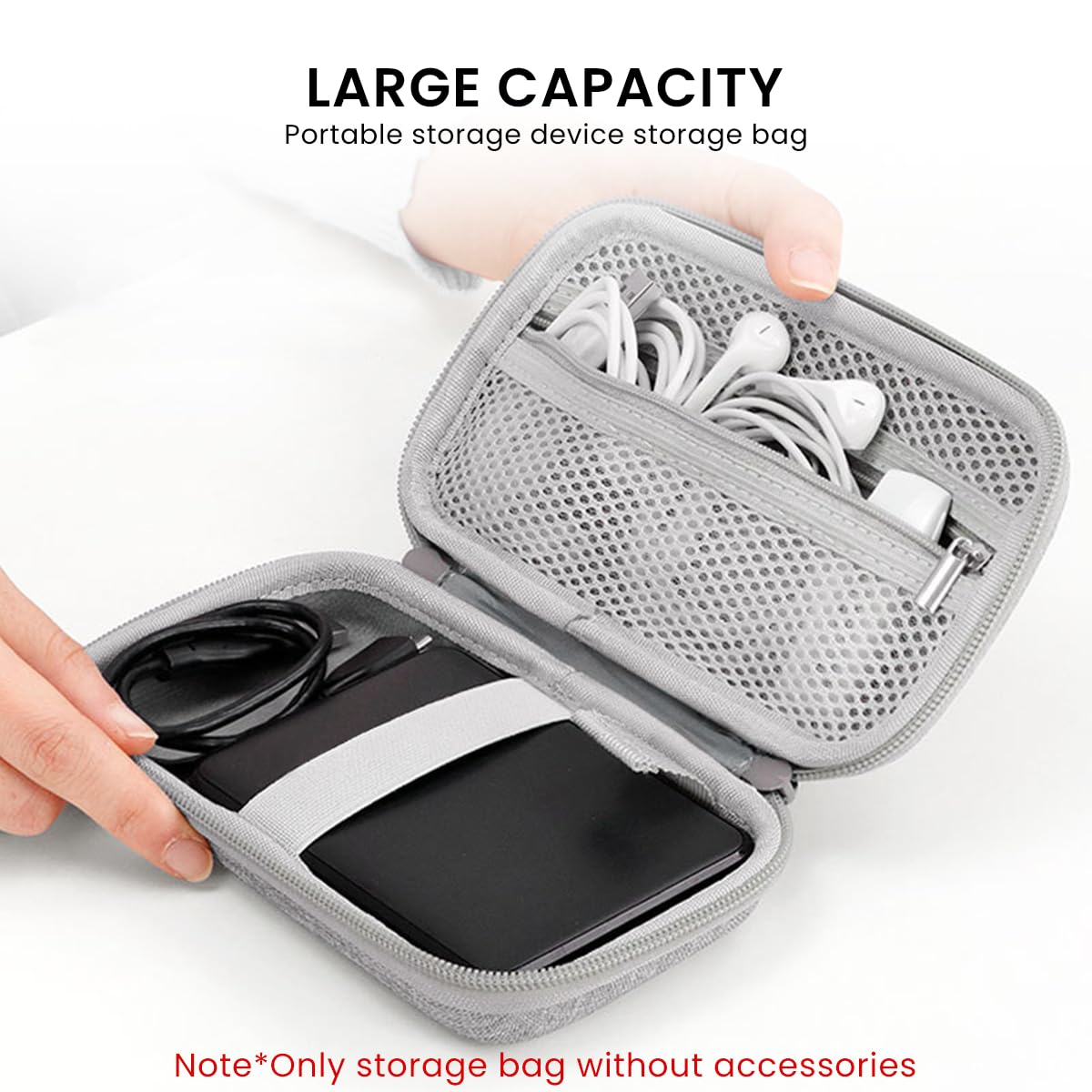 ZORBES Carrying Case for Seagate WD2.5 inch, Portable Hard Drive Bag for Seagate WD2.5 inch, Storage Case for Solid State Drive EVA Waterproof Storage SSD Travel Bag Accessory Bag, No SSD Included
