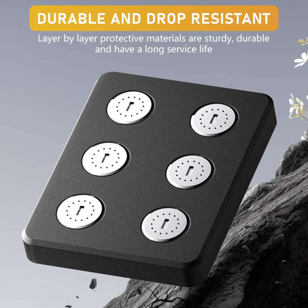 HASTHIP Rain Shower Head for Bathroom with 360° Rotation and Six 14 Nozzle Outlets | Black ABS