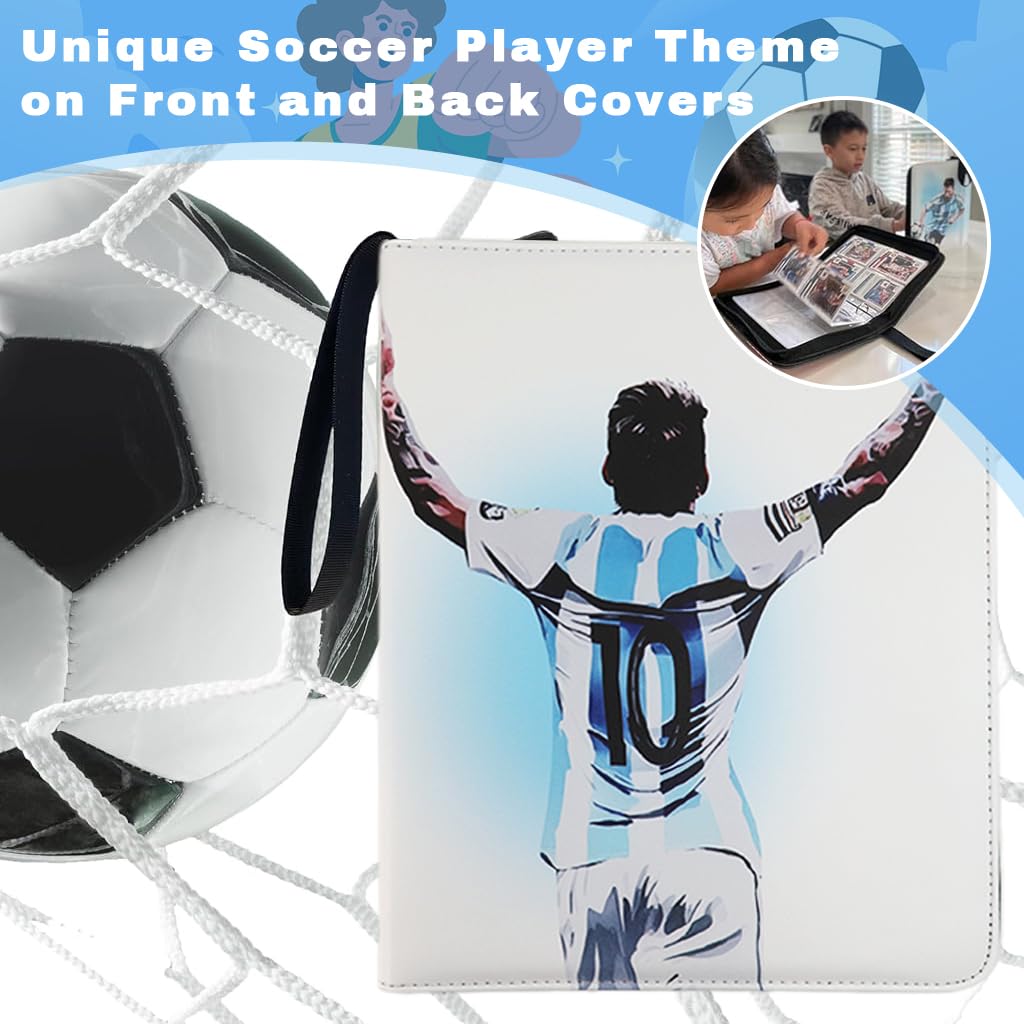 PATPAT Soccer Card Binder for Collectible Game Cards with 720 Pockets and Zipper Closure | Waterproof PU Cover Organizer