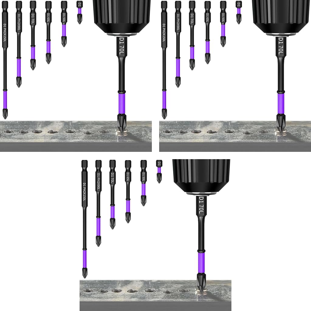 Serplex Phillips Drill Bits 18PCS for Power and Impact Drivers with Magnetic and Anti-Slip Tips
