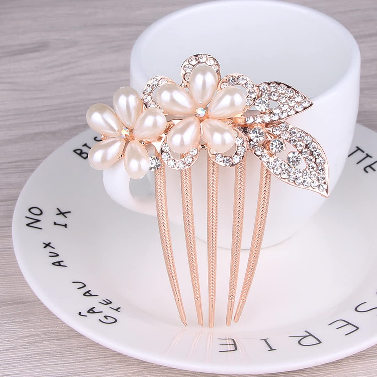 ZIBUYU Flower Pearls Hair Clips for Women Girls Party Decorative, Hair Accessories Hairpin Hair Slides Daily Birthday Gifts