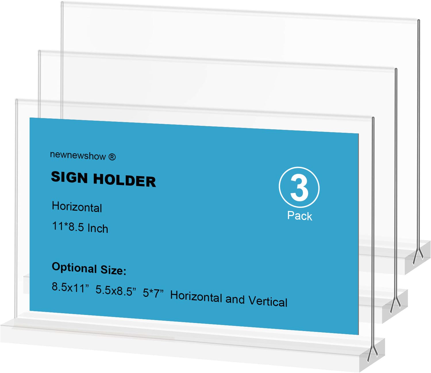 Climberty® Desk Sign Holder Bar Table Menu Display Stand, A4 Acrylic Clear Sign Stand, Reuseable Vertical Signage Frame for Restaurants, Offices, Retail Counters, 210x297mm