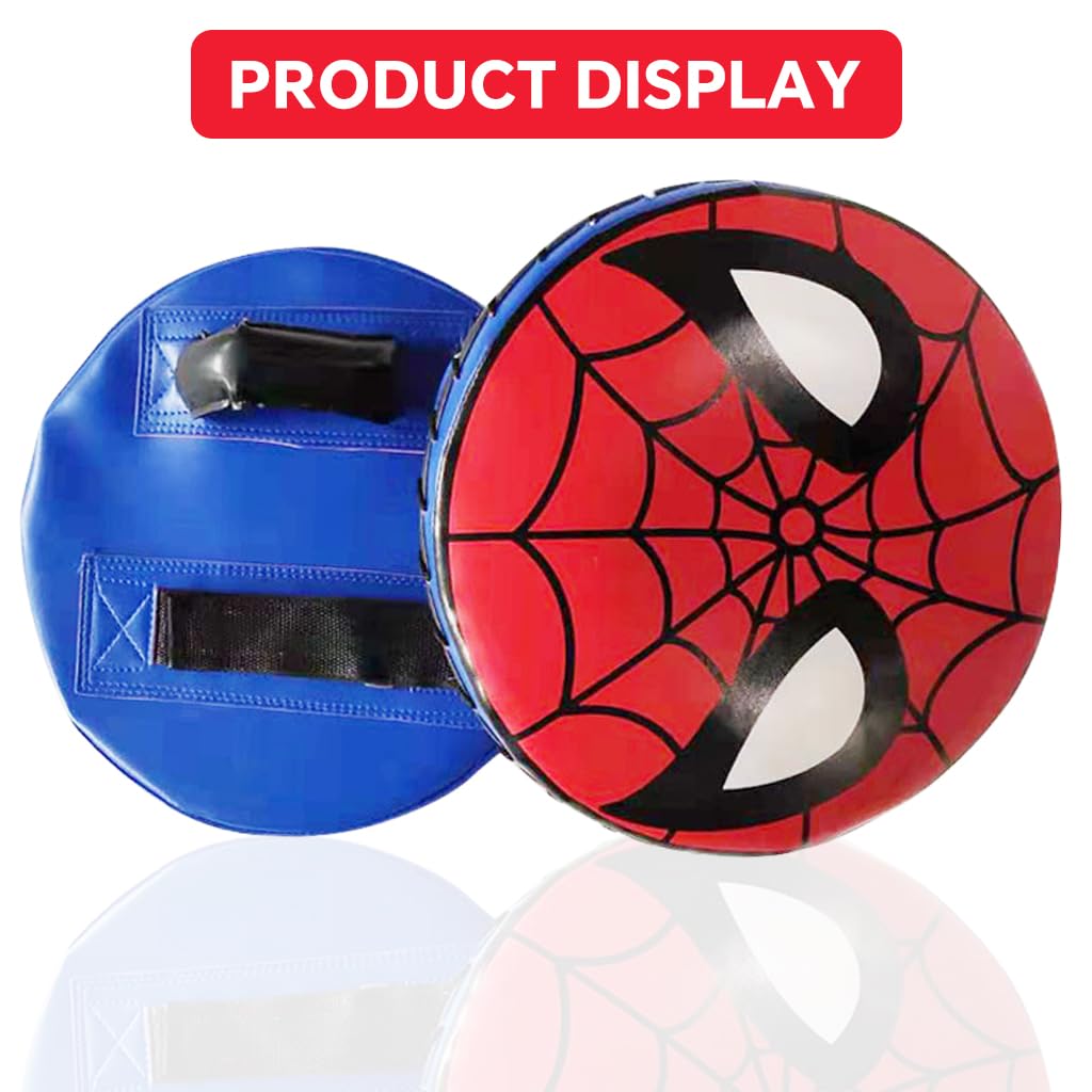 Proberos Kicking Pad for Martial Arts Training with Dual Hand Straps and PU Surface | 11.58 in Round Pad for Kids and Teens