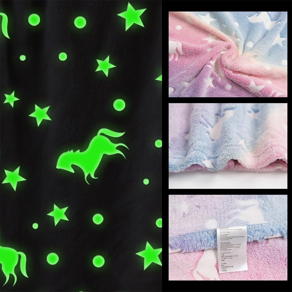 SNOWIE SOFT Mermaid Tail Comfort Blanket for Girls with Glow Design 100x50cm Flannel