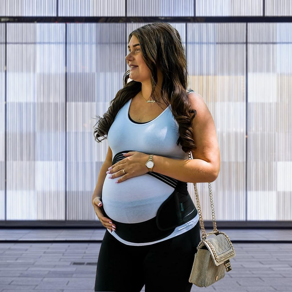 HANNEA Maternity Belt for Pregnancy Support with 4 in 1 Adjustable Design and Breathable Mesh | Fits 80–110cm Belly